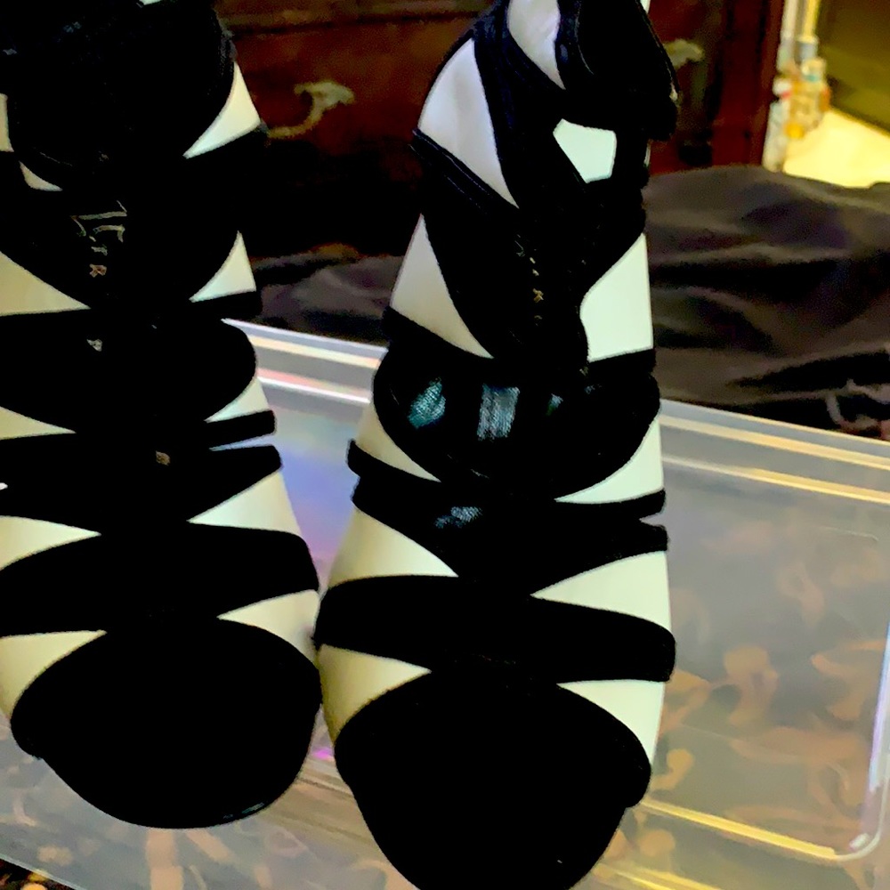 Black and White Sandals